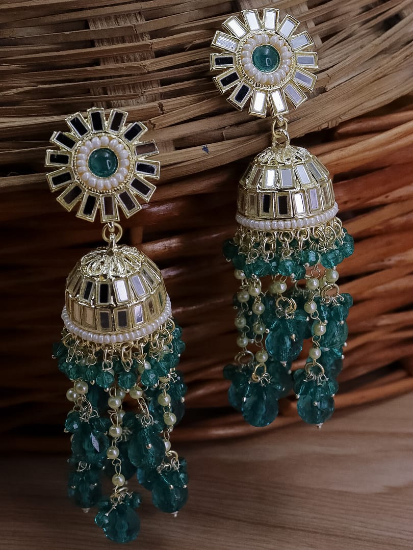 Glass jhumkas sales